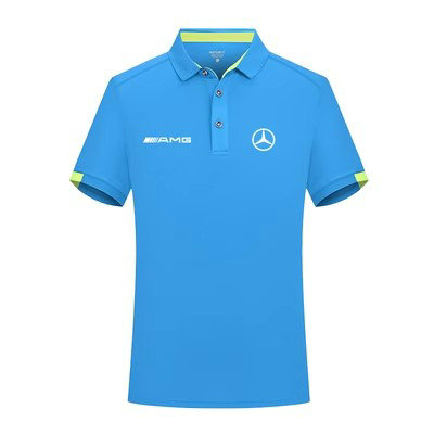 2023 Polo Mercedes AMG Homme Manche Courte Polo Shirt de Gym à Séchage Rapide Hauts de Sport